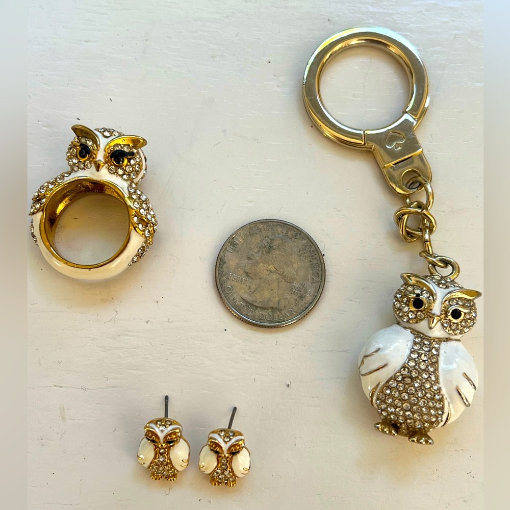 Kate spade neckless earrings ring and key chain